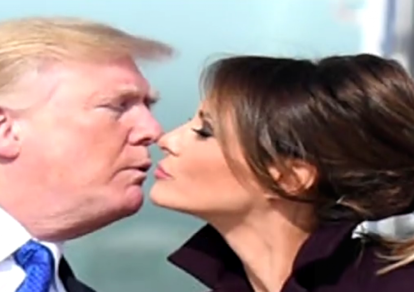 Първата публична целувка на Доналд и Мелания Тръмп се случи