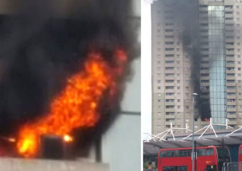 Голям пожар в жилищен блок в Северен Лондон (СНИМКИ)