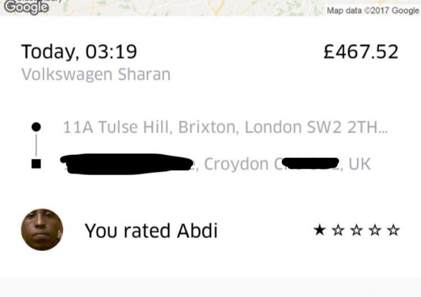 Лондончанин плати 467 паунда сметка на шофьор на Uber