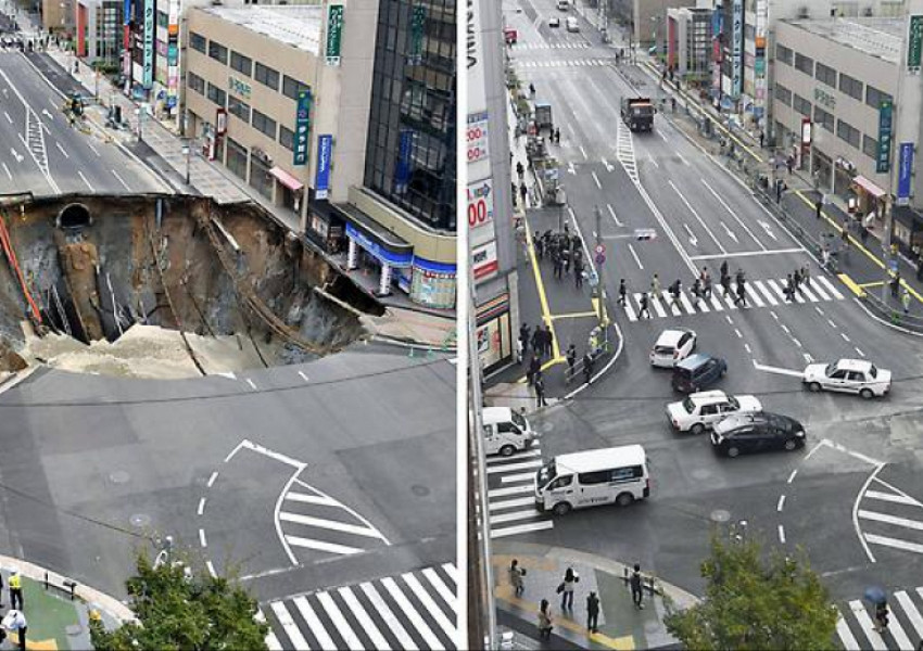 Запълниха огромната дупка в Япония само за два дни (СНИМКА)