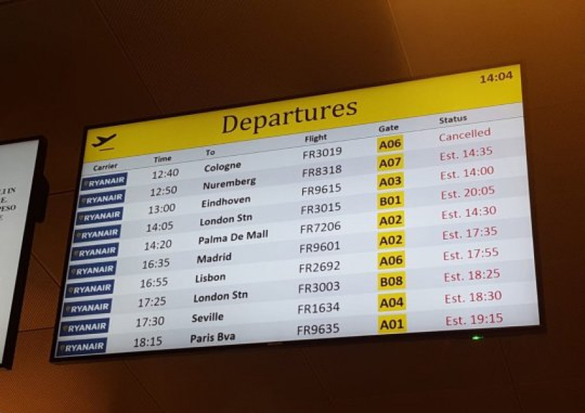 Полет на "Райнеър" до "Станстед" бе отменен, а пътниците зарязани в Италия