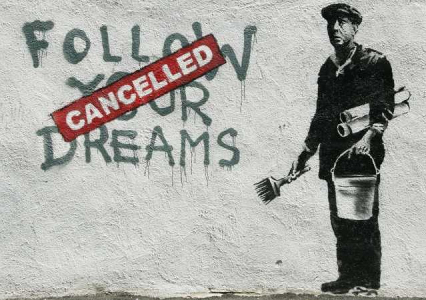 Графит на Банкси срещу "Брекзит" се появи на "Хийтроу" (СНИМКА)