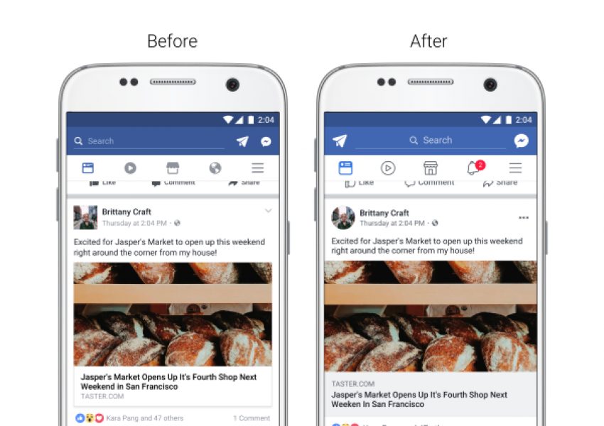 News Feed-a на Facebook е с нов дизайн