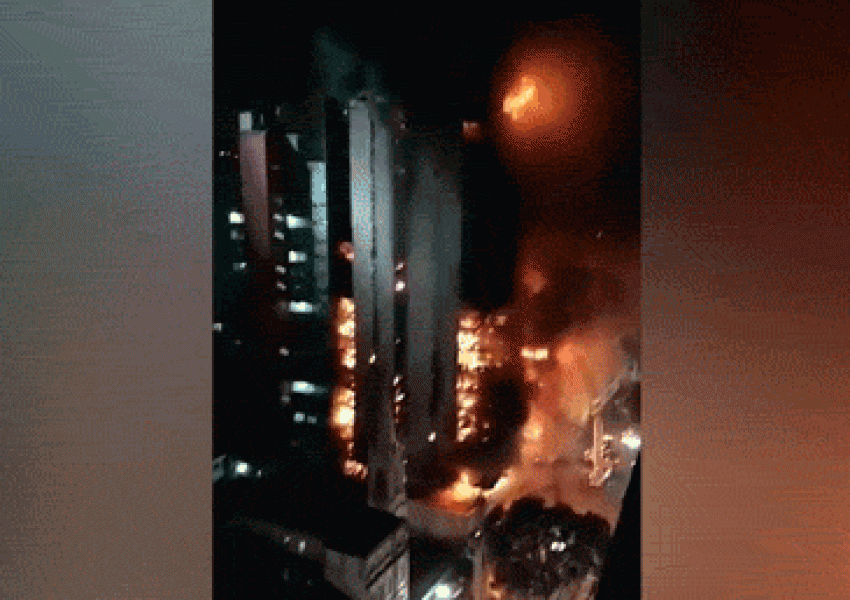 Зрелищен пожар в Сао Пауло (СНИМКИ)
