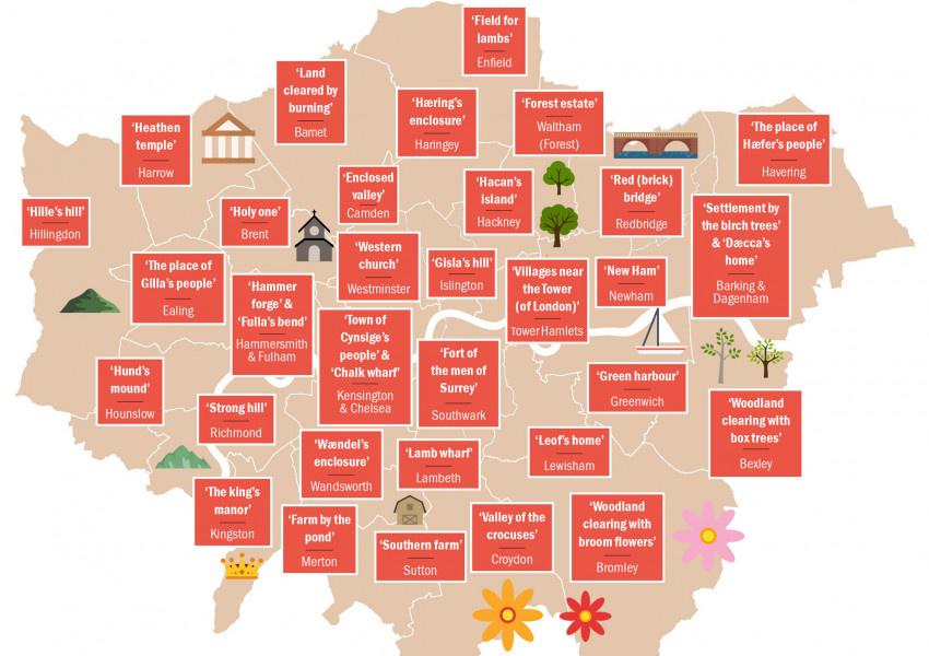 Какво означават имената на кварталите в Лондон (КАРТА)
