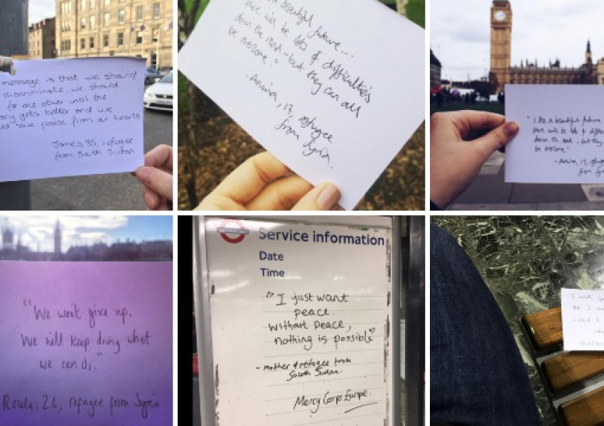 Писма от сирийски бежанци наводниха улиците на Лондон