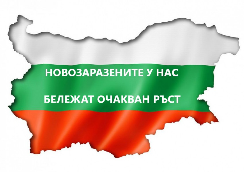 Новозаразяванията в България с постоянен растеж.