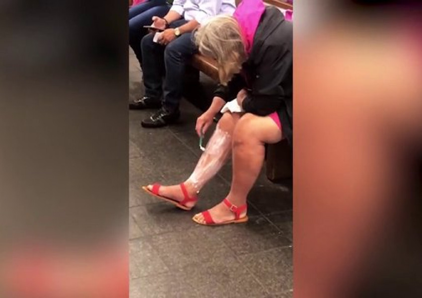 Жена обръсна краката си на платформата на метрото (СНИМКА)