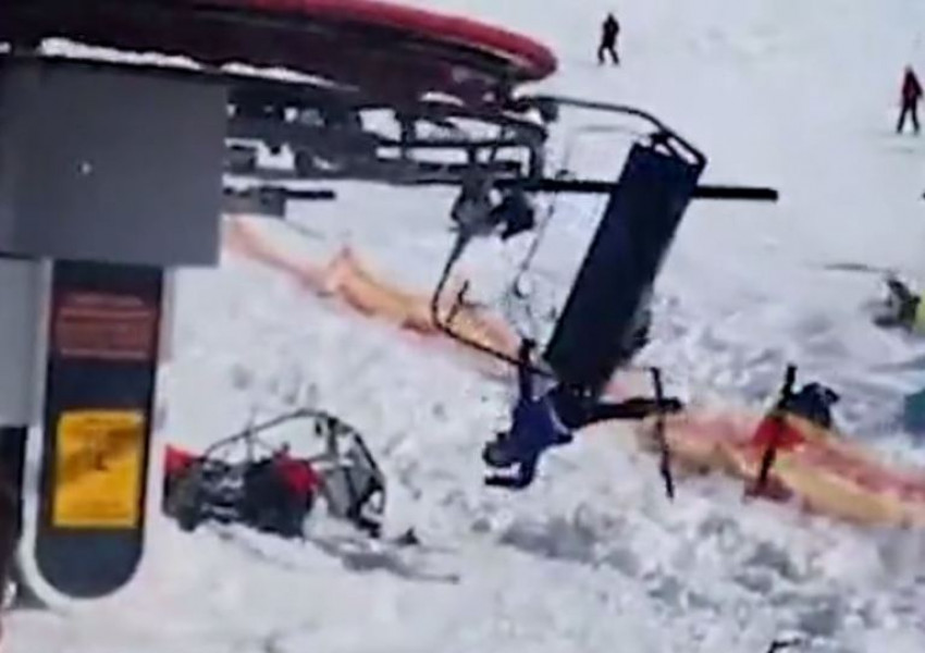 Ски лифт в Грузия полудя, рани десет души (ВИДЕО 18 +)