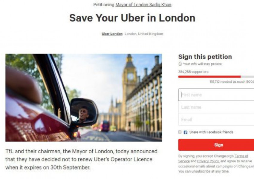 Хиляди подписват петиция против забраната на Uber в Лондон
