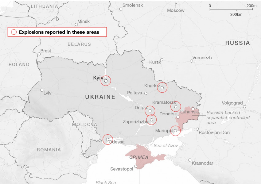 Русия нанася ракетни удари по предварително подбрани цели на територията на цяла Украйна 