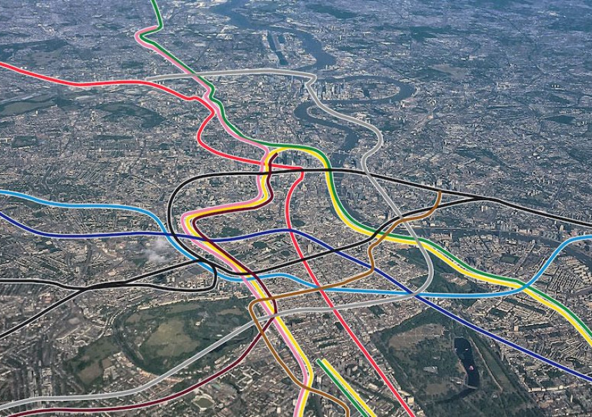 Метрото на Лондон от птичи поглед 