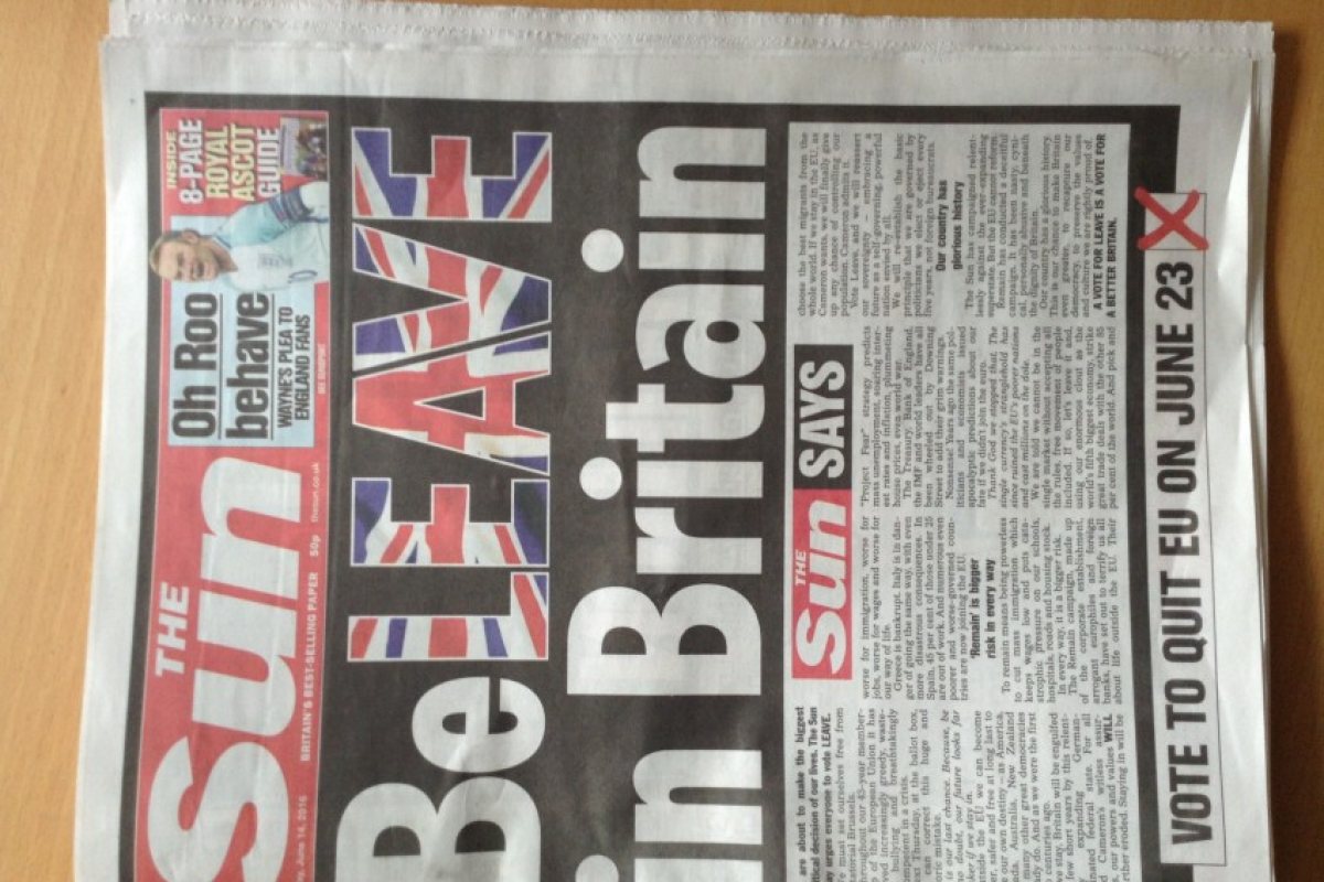 Британският „Сън“ с мощна пропаганда в подкрепа на Brexit (СНИМКА)