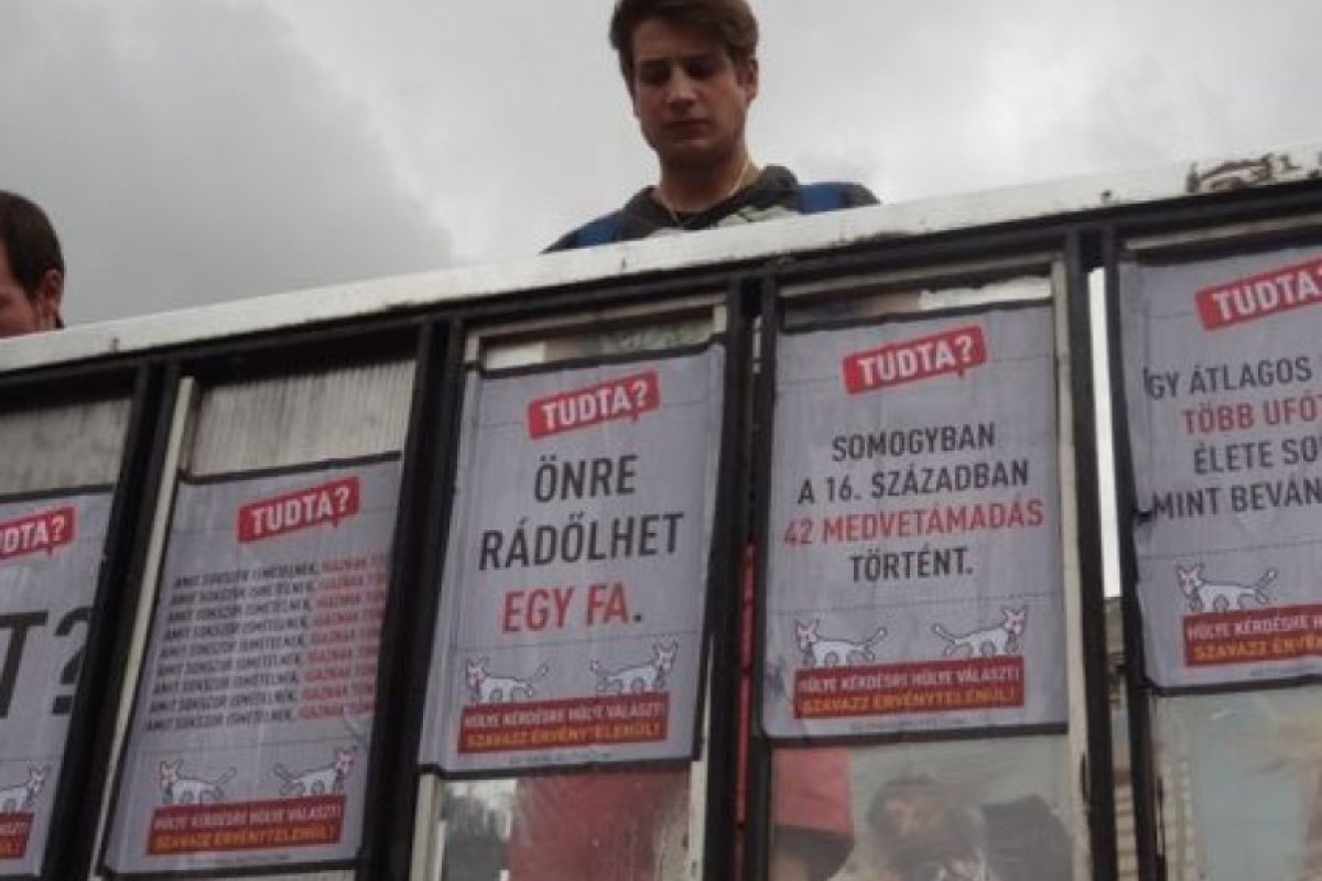 Плакатна война в Унгария иронизира референдума
