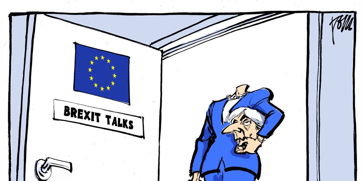 Карикатуристи се подиграват на Мей