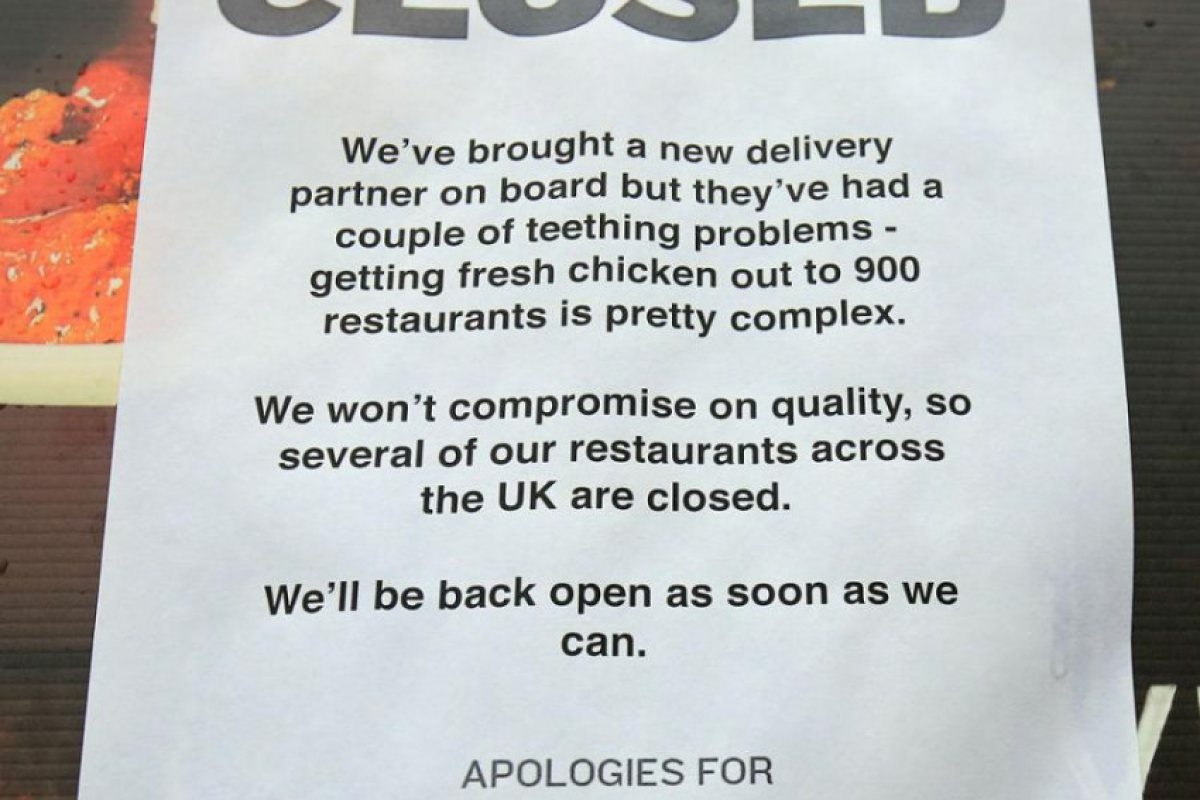 KFC  в Лондон затвори врати, свършило им пилешкото