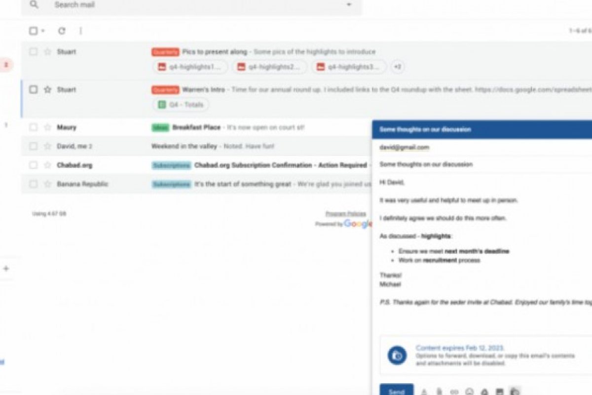 Как да изпращаме тайни съобщения в Gmail?