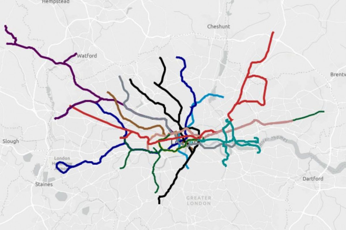 Ето как изглежда лондонското метро в действителност (КАРТА)