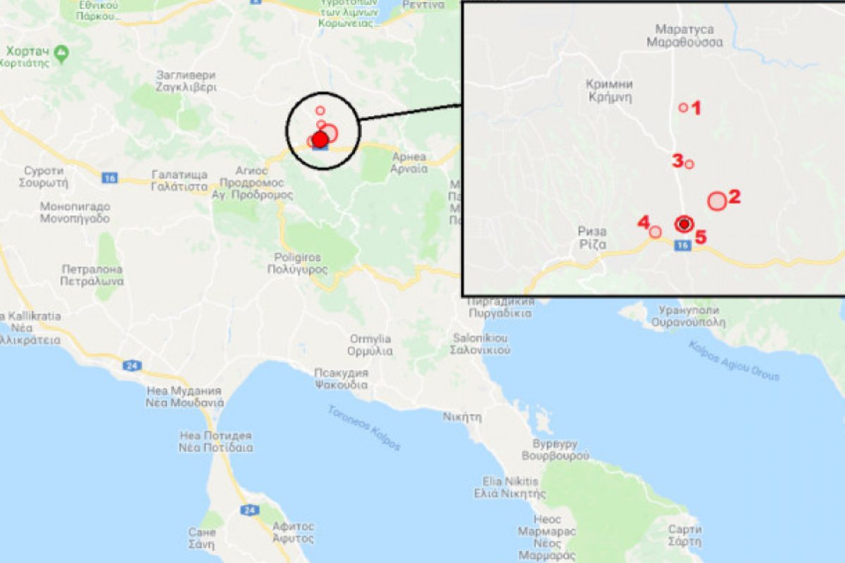 Серия от земетресения в Гърция, 4.5 по Рихтер на Халкидики