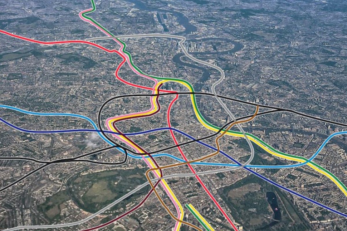 Метрото на Лондон от птичи поглед 