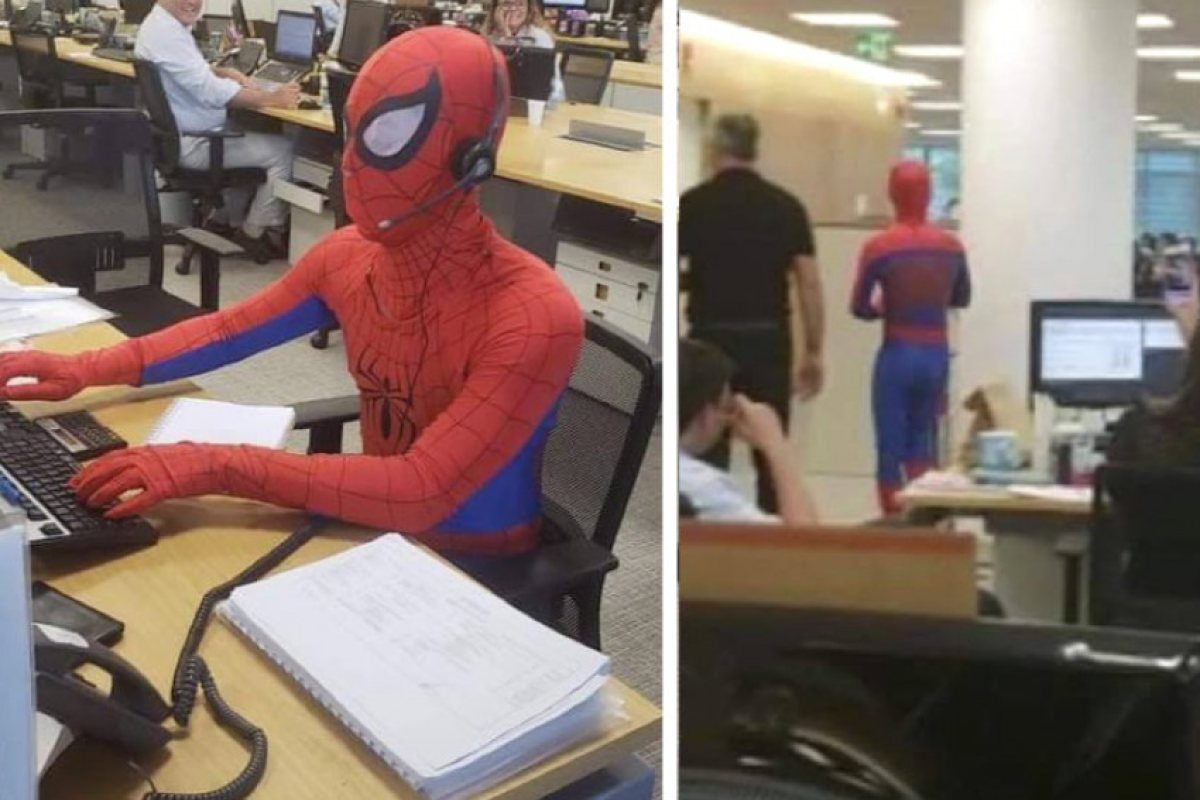 Мъж напусна работата си в банка, облече се като Spider-man