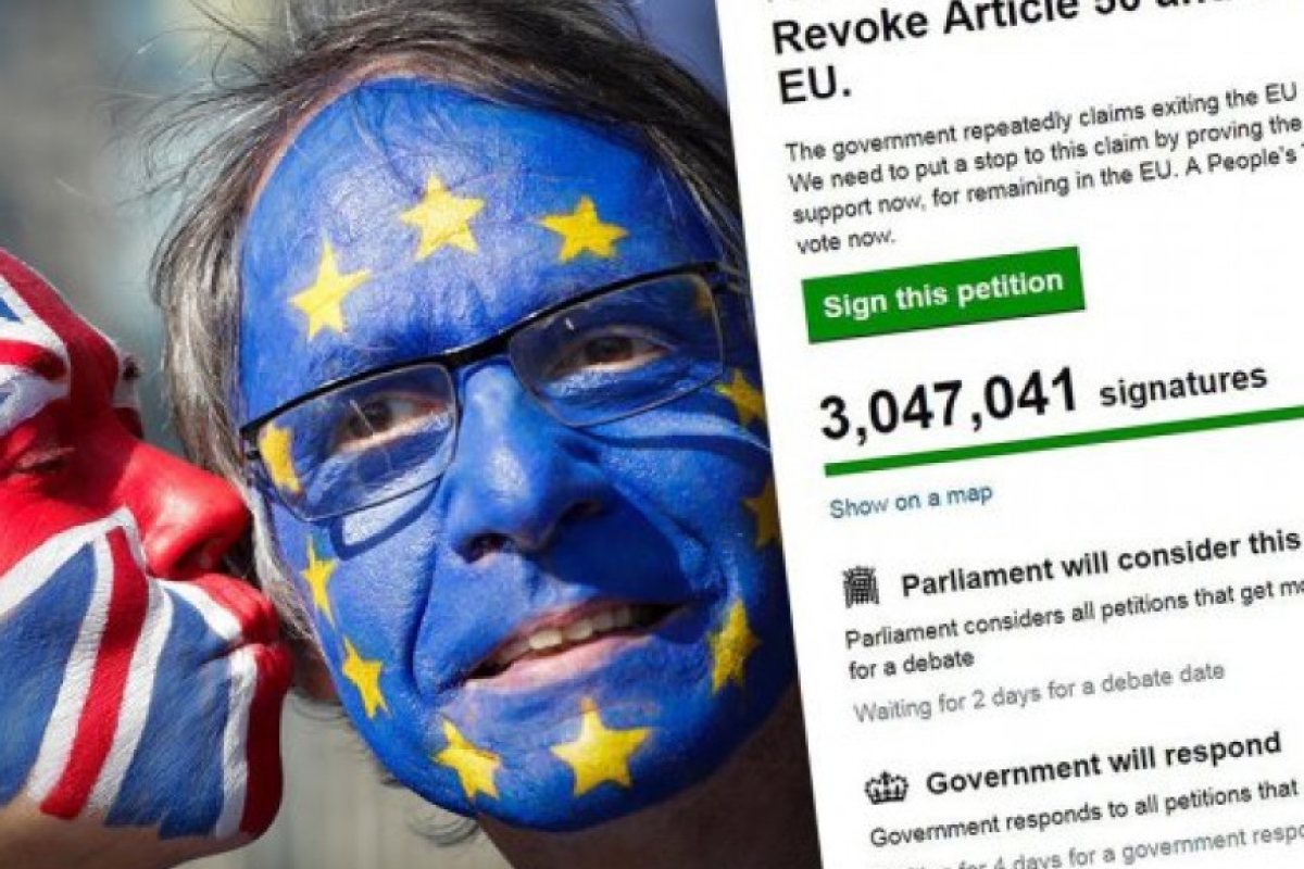 Желаещите спиране на Брекзит надхвърлиха 3 млн. души
