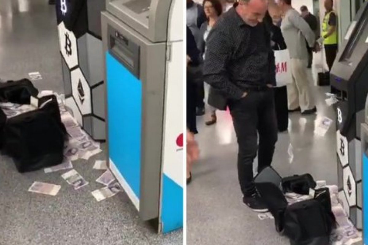Банкомат започна да плюе парите близо до натоварена метро станция (СНИМКИ)