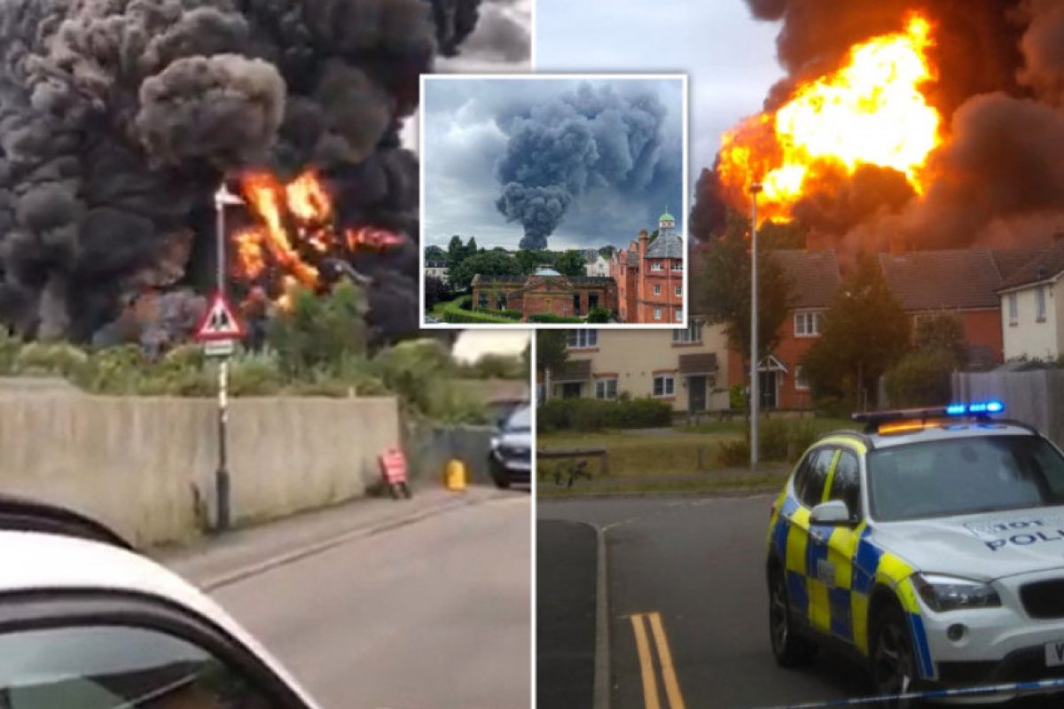 Пожар в индустриален обект в Leamington Spa. 