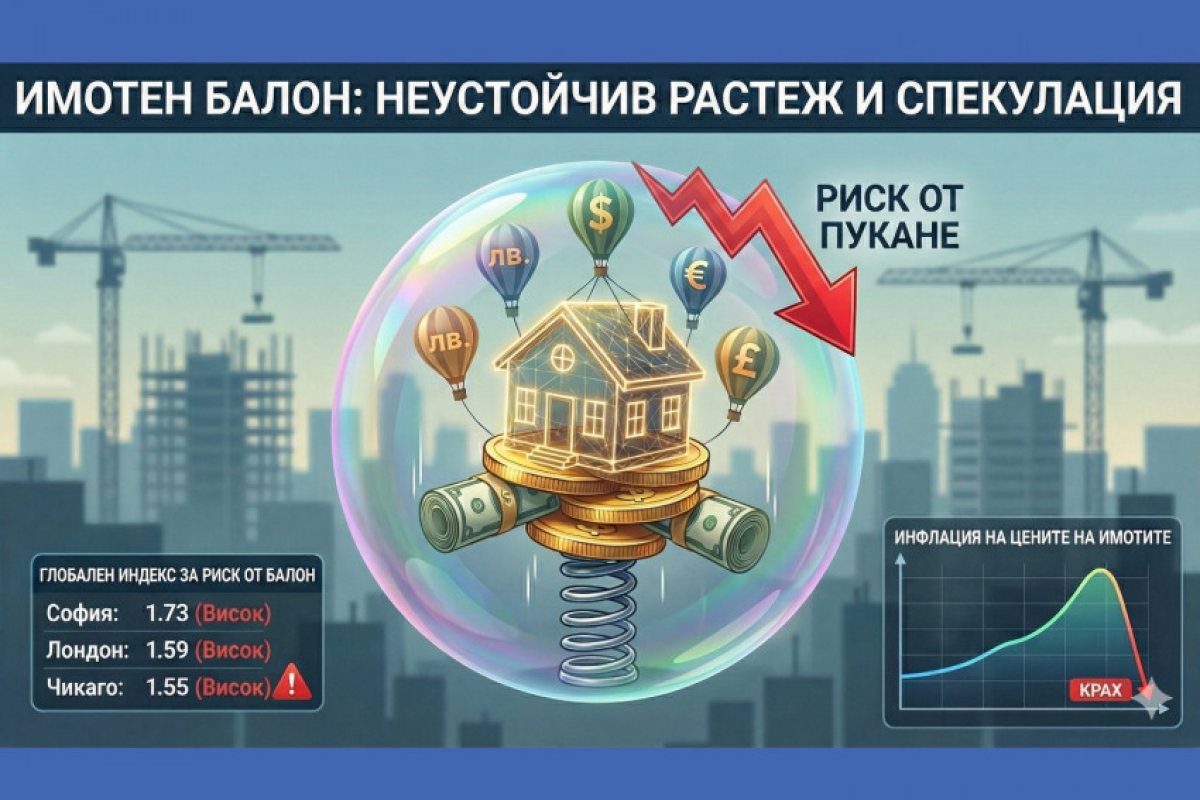 Балонът 2026: Какво жилище купуват €200,000 днес в София, Лондон, Чикаго и Шанхай?