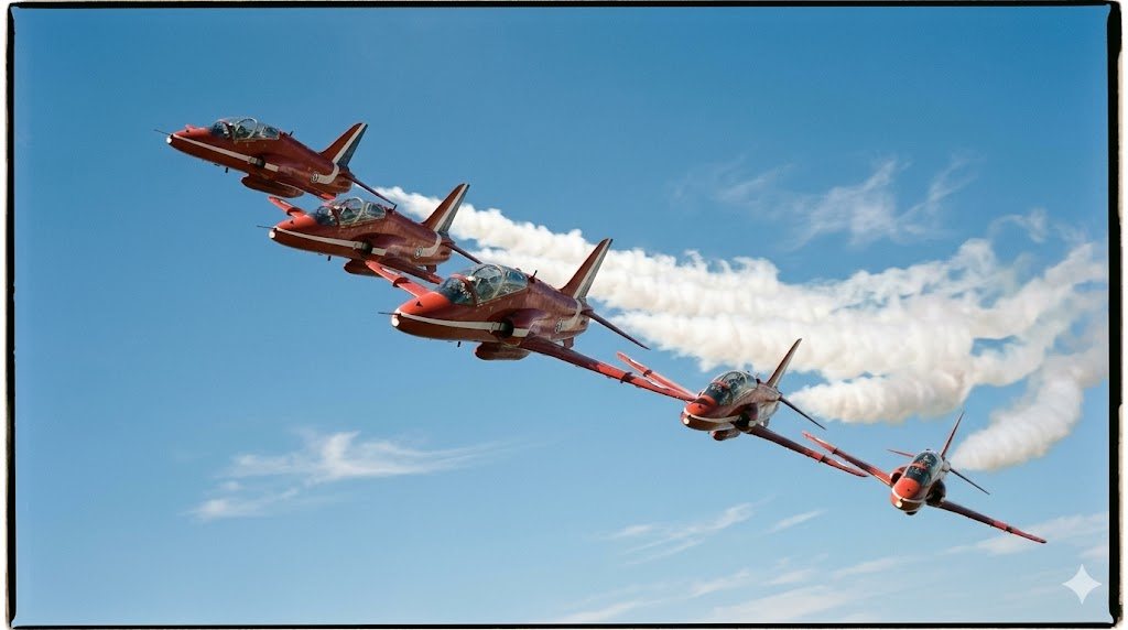 Емблематичните Red Arrows ограничават полетите си до седем самолета заради остарели двигатели
