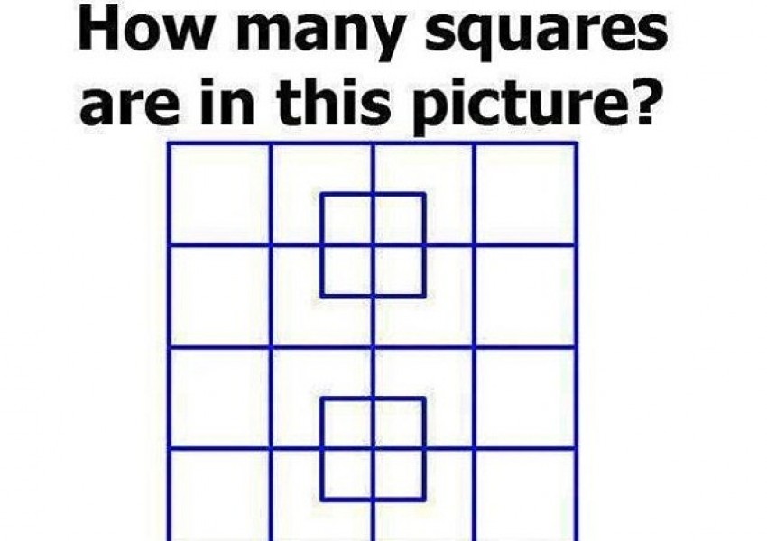 Загадка: Колко квадрата виждате на снимката?