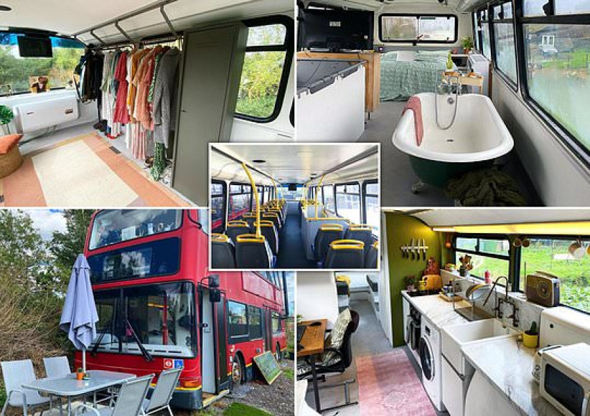 Двуетажен лондонски автобус, превърнат в уютен и евтин дом!