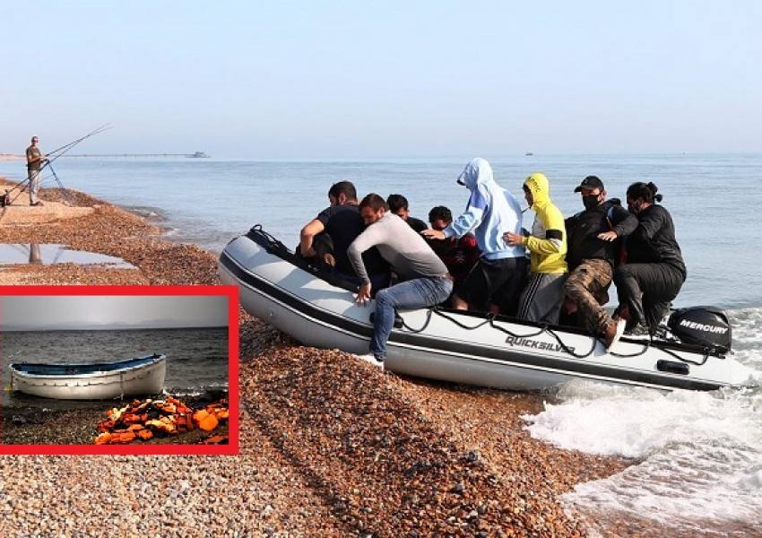 Мигранти, доплували с лодката си до Великобритания, шокираха плажуващите (ВИДЕО)