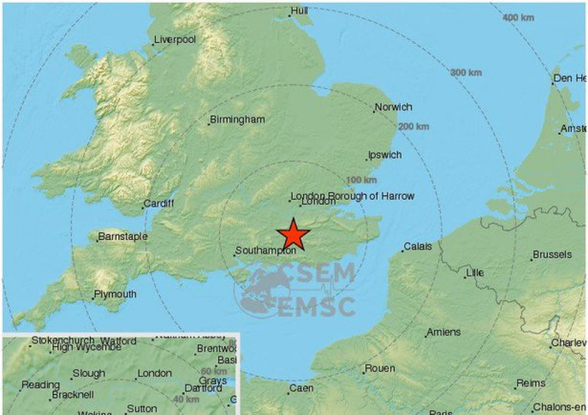 Пореден трус в Югоизточна Англия