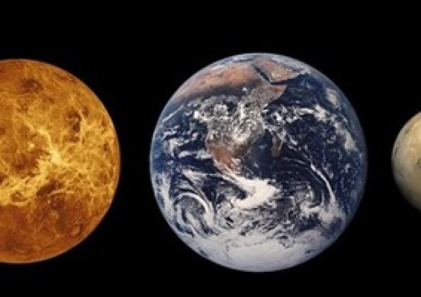 Марс, Земята и Венера застават на една линия