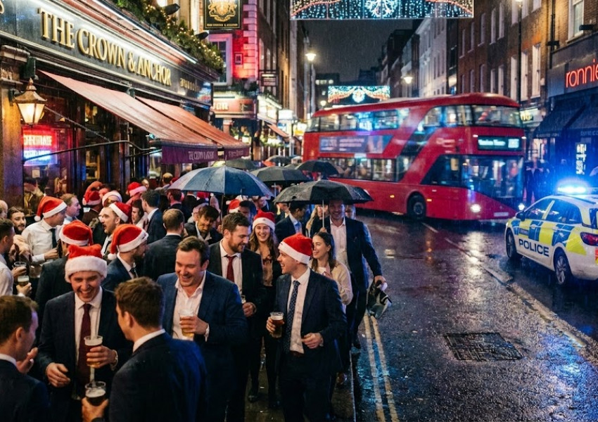 Репетиция за „Лудия петък“: Лондон се готви за първата голяма вълна от коледни партита и транспортен хаос довечера