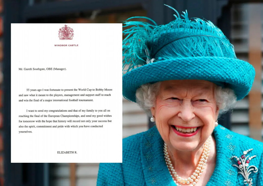 Кралица Елизабет II  изпрати официално писмо до английските национали и треньора им