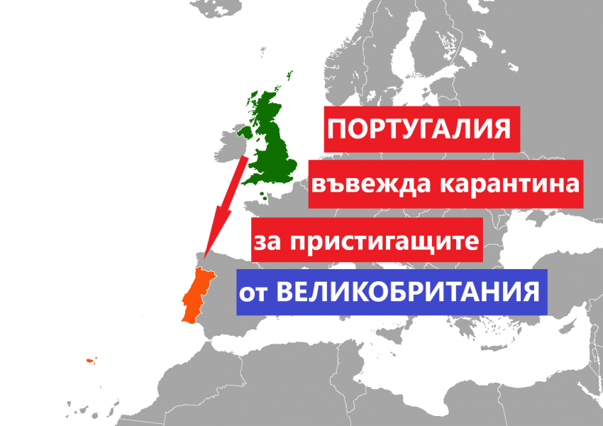 Португалия налага 14 дневна карантина за пристигащите от Великобритания