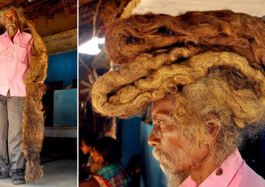 Индиец не мие и реже косата си от 40 години (СНИМКИ)