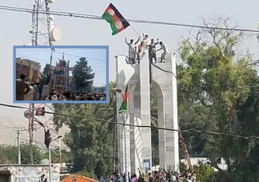 Афганистанци свалиха знамето на талибаните в Джалалабад 