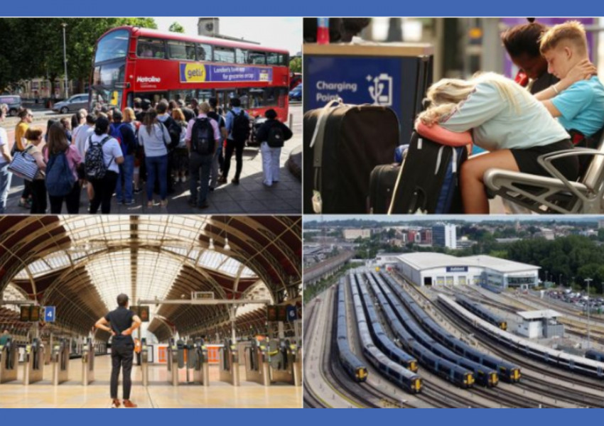 Лондон търпи несгодите на две транспортни стачки, автобусите са препълнени, а метрото и влаковете не работят