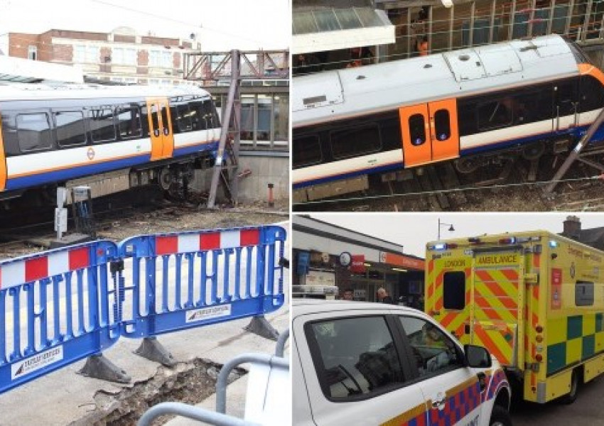 Влак катастрофира на гара Енфийлд в северен Лондон тази сутрин. (СНИМКИ)