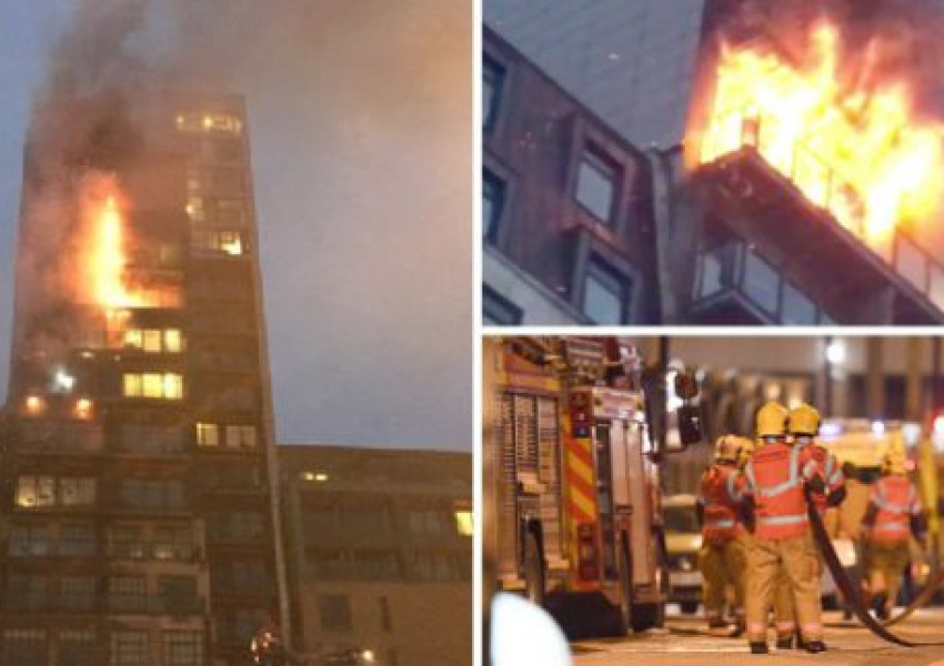 Пожар пламна в жилищна сграда в Манчестър