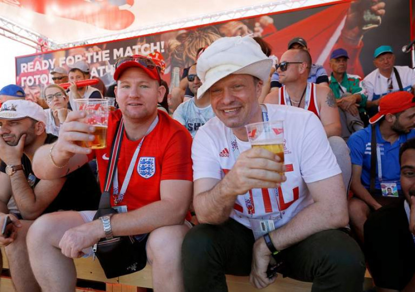 Шест милиона пайнта ще се изпият довечера за мача Англия-Белгия