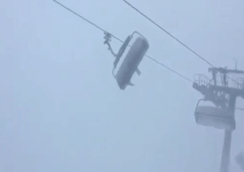 Ужасяващи кадри! Скиори на прага на смъртта заради "Елинор" (ВИДЕО)