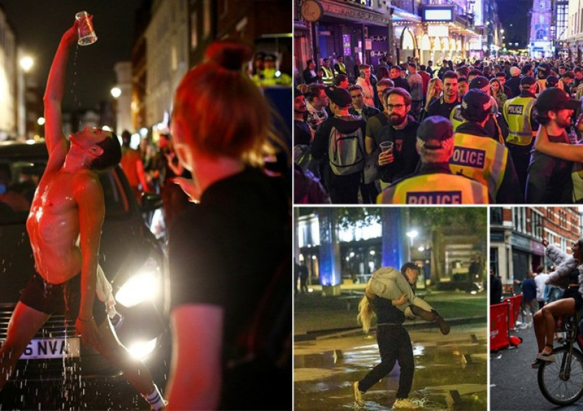 Стотици пияни британци по улиците по случай края на карантината (СНИМКИ)