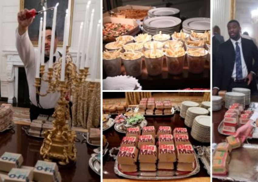 Голямото ядене на "джънк" в Белия дом: Тръмп поръча 300 бургера за почерпка на млади атлети (СНИМКИ)