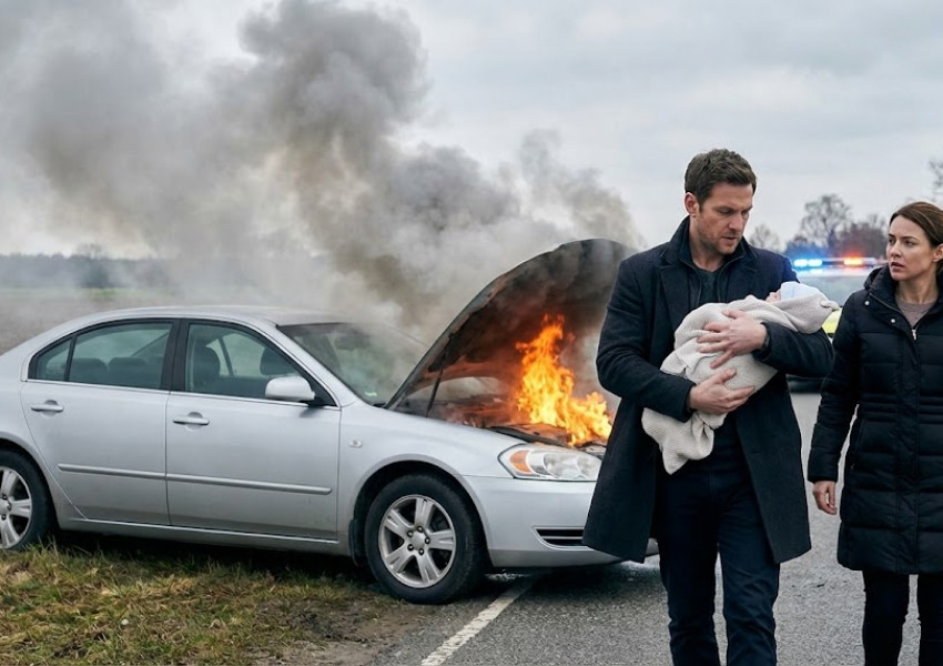 Герои на пътя: Двама непознати спасиха 9-месечно бебе от горящ автомобил секунди преди пламъците да го достигнат
