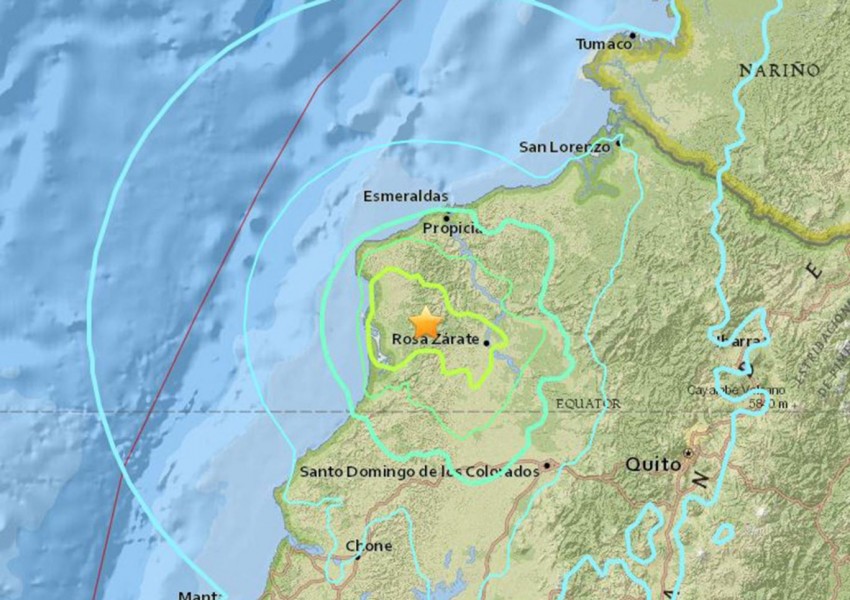 Земетресение с магнитуд 6.7 по Рихтер удари Еквадор