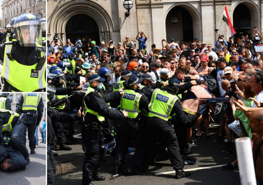 Лондон: Пореден протест срещу ковид-ваксинациите доведе до тежки сблъсъци с полицията и арести!